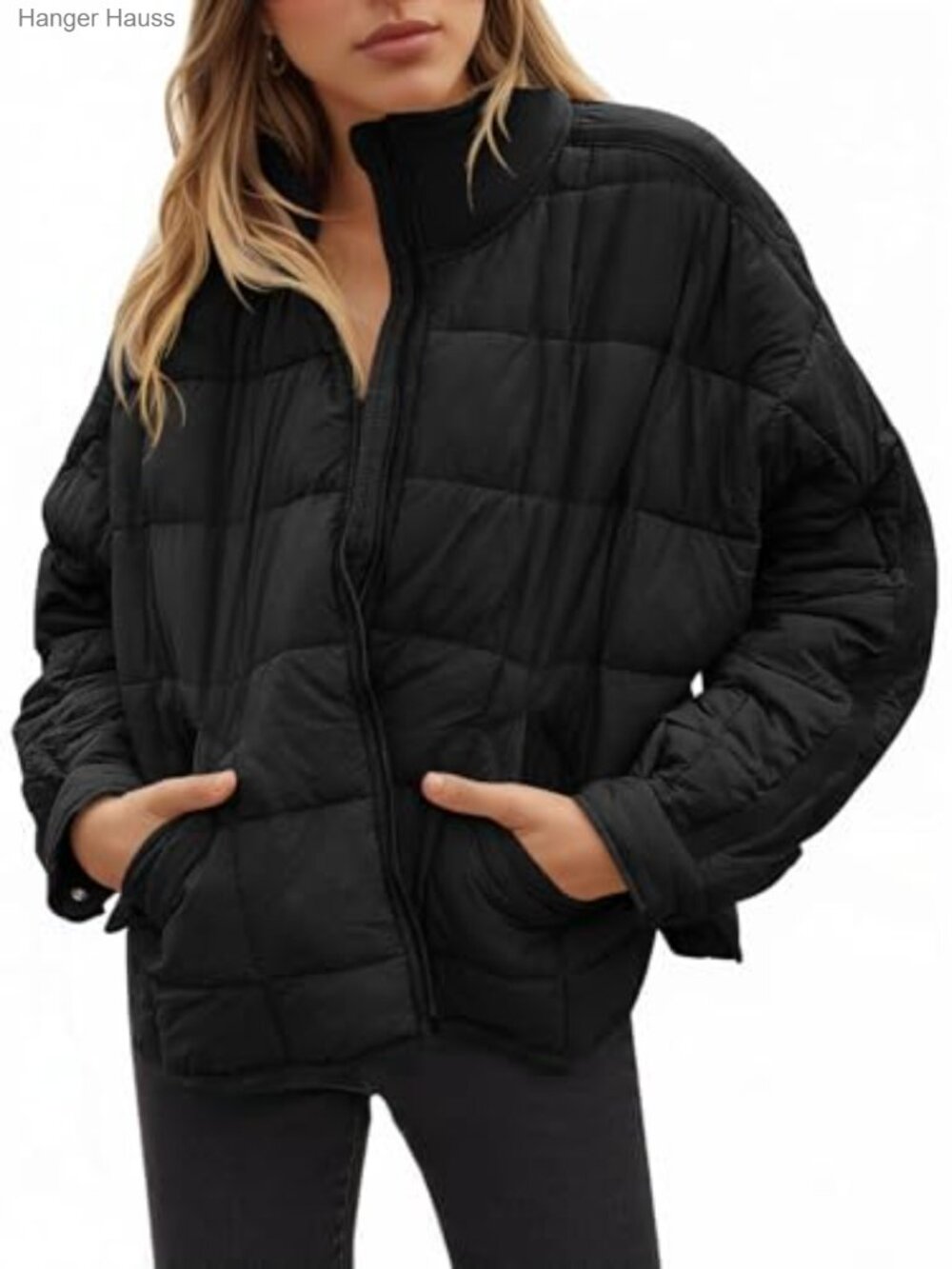 Oversized Lightweight Down Coat Long Sleeve Zip Packable Short Puffer Jacket